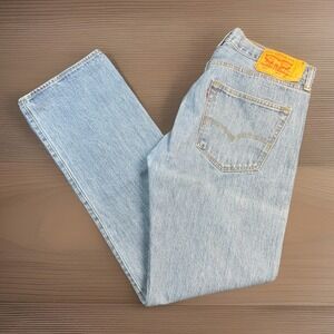 Levis Men's 501 Original Fit Classic Straight Button-Fly Blue Jeans 35X34